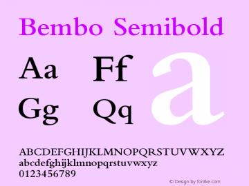 Bembo Semibold Version 001.000图片样张