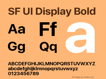 SF UI Display Bold 11.0d44e2 Font Sample