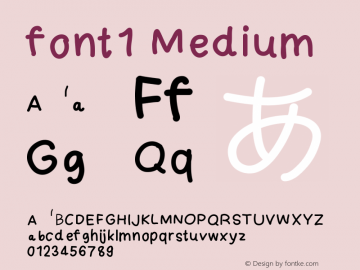 font1 Version 001.000 Font Sample