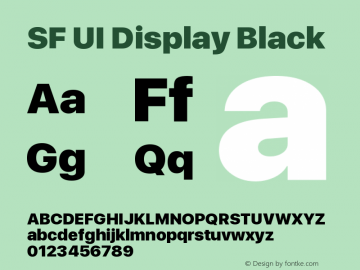 SFUIDisplay-Black 11.0d33e2--BETA Font Sample