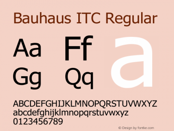 Bauhaus ITC Version 1.20 Font Sample