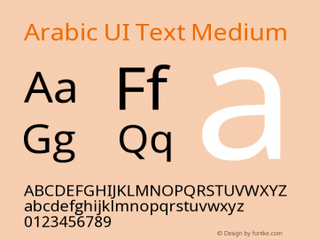 ArabicUIText-Medium 13.0d10e71 Font Sample