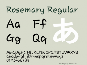 Rosemary Version 1.720 ; Build 20110712 Font Sample