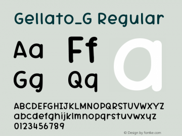 Gellato_G Version 1.007;Fontself Maker 3.5.4 Font Sample