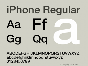 iPhone Version 1.00 February 16, 2015, initial release Font Sample