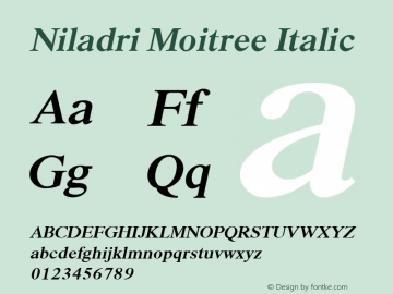 Niladri Moitree Italic Created by Niladri Shekhar Bala图片样张
