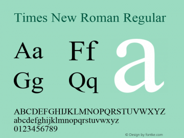 Times New Roman MS core font:V2.00图片样张