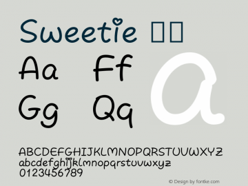 Sweetie 常规 Version 1.00 August 29, 2019, initial release Font Sample