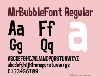 MrBubbleFont Regular Macromedia Fontographer 4.1.5 11/20/03 Font Sample