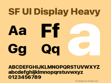 SF UI Display Heavy 11.0d44e2 Font Sample