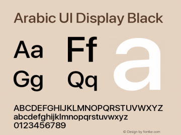 Arabic UI Display Black Version 2.00 February 20, 2018图片样张