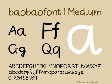 baobaofont1 Version 001.000 Font Sample