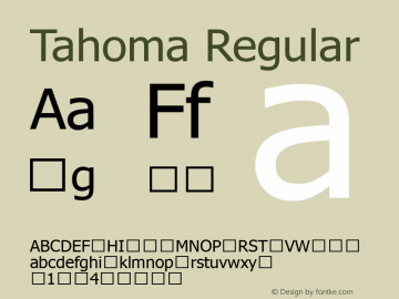 Tahoma Version 3.15 Font Sample