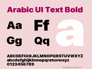 Arabic UI Text Bold Version 2.00 February 20, 2018 Font Sample