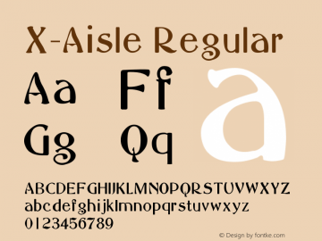 X-Aisle Version 1.01 Font Sample