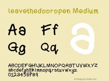 leavethedooropen Version 001.000 Font Sample