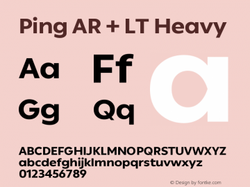 Ping AR + LT Heavy Version 1.000 Font Sample