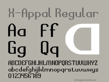 X-Appal Version 1.00 Font Sample