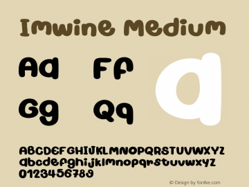 Imwine Version 001.000 Font Sample