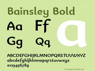 Bainsley Bold Version 1.411;March 28, 2021;FontCreator 13.0.0.2683 64-bit图片样张