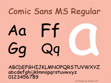 Comic Sans MS Version 00.21 Font Sample