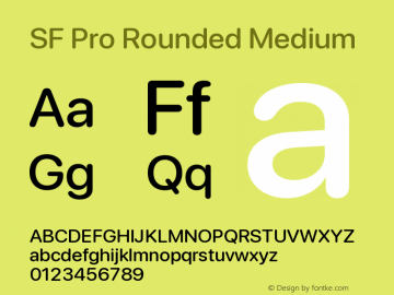 SF Pro Rounded Medium Version 15.0d4e20 Font Sample