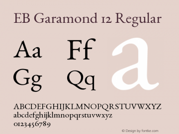 EB Garamond 12 Regular Version 0.016 Font Sample