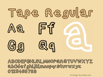 Tape Regular Version 0.97 Font Sample