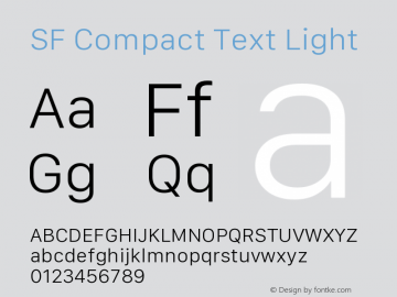 SF Compact Text Light 11.0d10e2 Font Sample