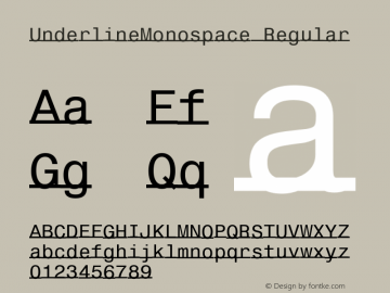 UnderlineMonospace Regular 1.0 2003-11-23图片样张