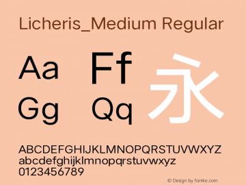 Licheris_Medium 1.0 Font Sample