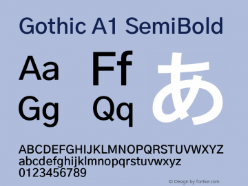 Gothic A1 SemiBold Version 2.50 Font Sample