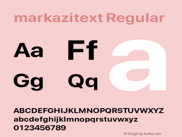 markazitext Version 1.00;May 26, 2021;FontCreator 11.5.0.2430 64-bit图片样张