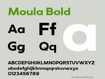 Moula Bold Version 1.000 Font Sample