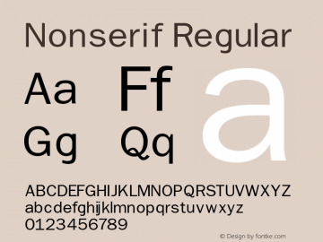 Nonserif Regular 1.0 2003-11-28图片样张