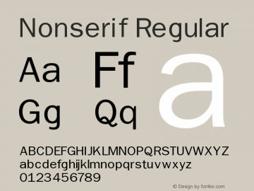 Nonserif Regular 1.0 2003-11-28图片样张