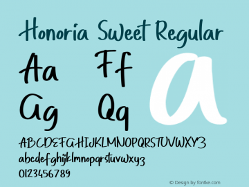 Honoria Sweet Version 1.002;Fontself Maker 3.5.4图片样张