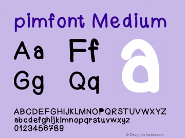 pimfont Version 001.000 Font Sample