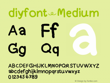 diyfont Version 001.000图片样张