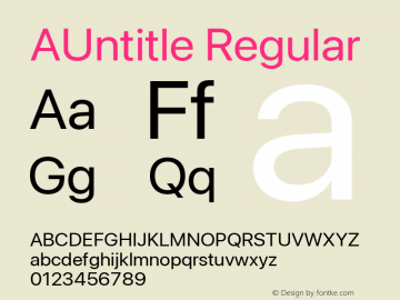 AUntitle Regular Version 001.000 Font Sample