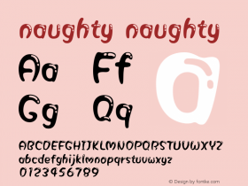 naughty naughty Version 1.00 Font Sample