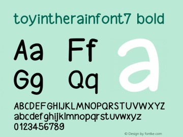 toyintherainfont7-bold Version 001.000 Font Sample
