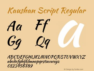 KaushanScript-Regular Version 1.002 Font Sample