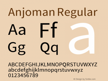 Anjoman Regular Version 2.000 Font Sample