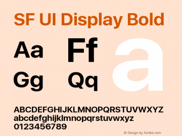 SF UI Display Bold 11.0d44e2 Font Sample