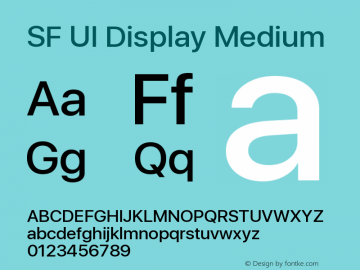 SF UI Display Medium 11.0d44e2 Font Sample