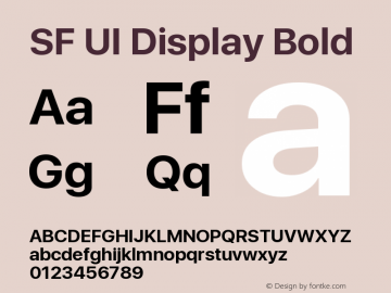 SF UI Display Bold 11.0d44e2 Font Sample