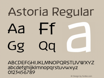 Astoria Version 1.20 February 20, 2011 Font Sample