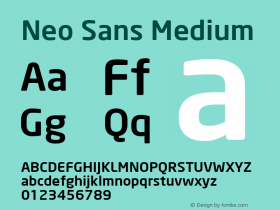 Neo Sans Medium Version 001.000 Font Sample