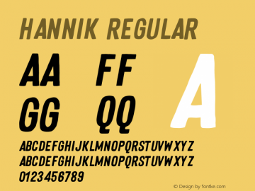 Hannik Version 1.002;Fontself Maker 3.5.0 Font Sample